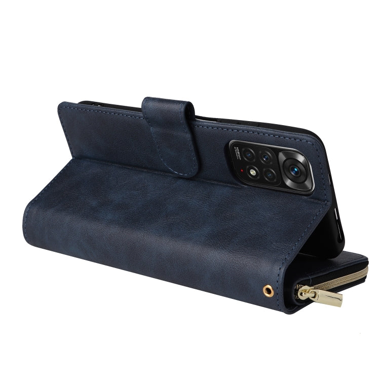 For Redmi Note 11 Pro Global 9-Card Slots Zipper Wallet Bag Leather Phone Case