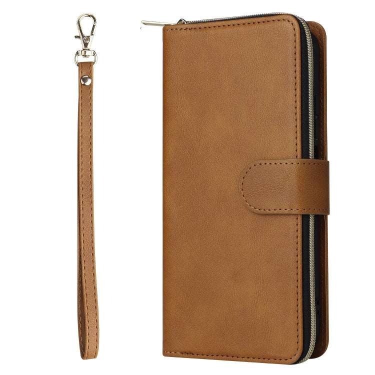 For Redmi Note 11 Pro Global 9-Card Slots Zipper Wallet Bag Leather Phone Case