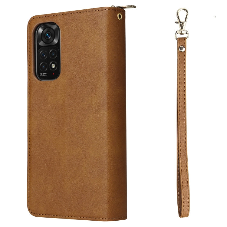 For Redmi Note 11 Pro Global 9-Card Slots Zipper Wallet Bag Leather Phone Case