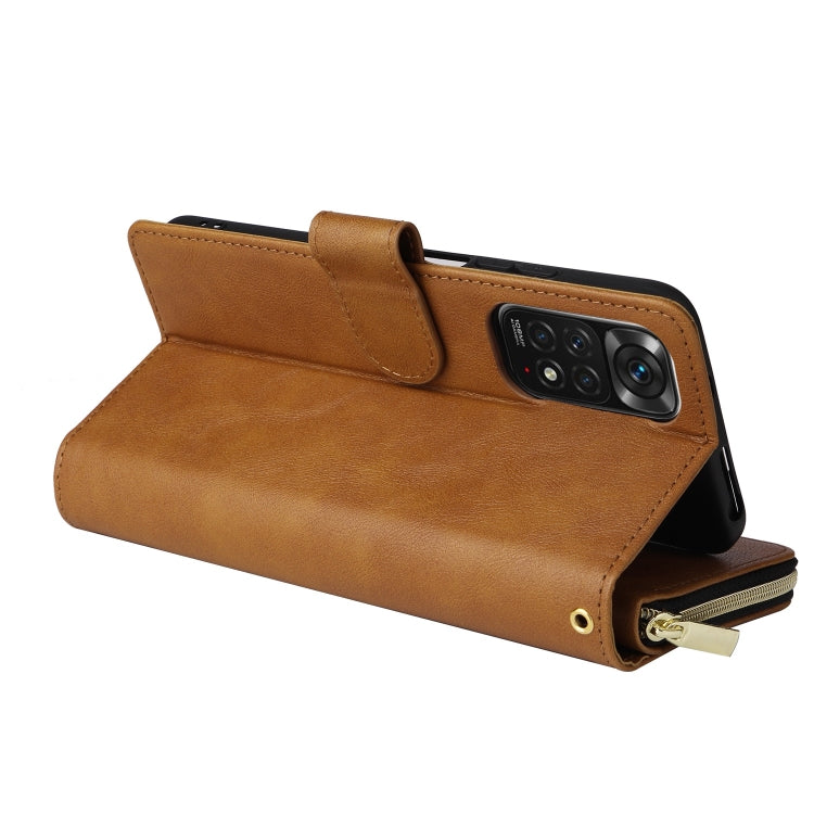For Redmi Note 11 Pro Global 9-Card Slots Zipper Wallet Bag Leather Phone Case