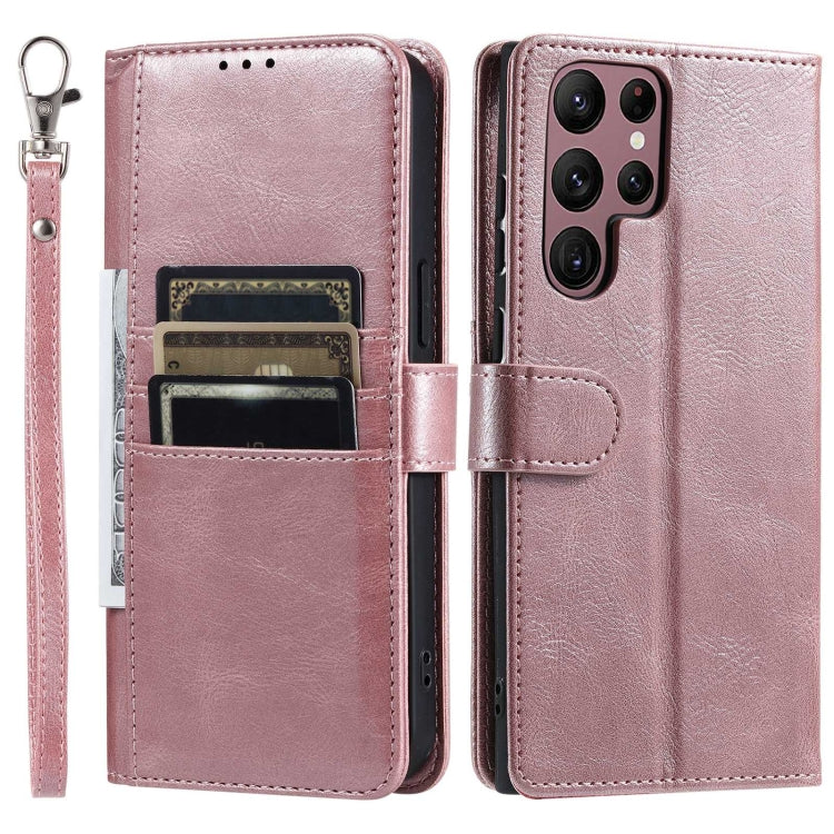 For Samsung Galaxy S22 Ultra 5G Simple 6-Card Wallet Leather Phone Case