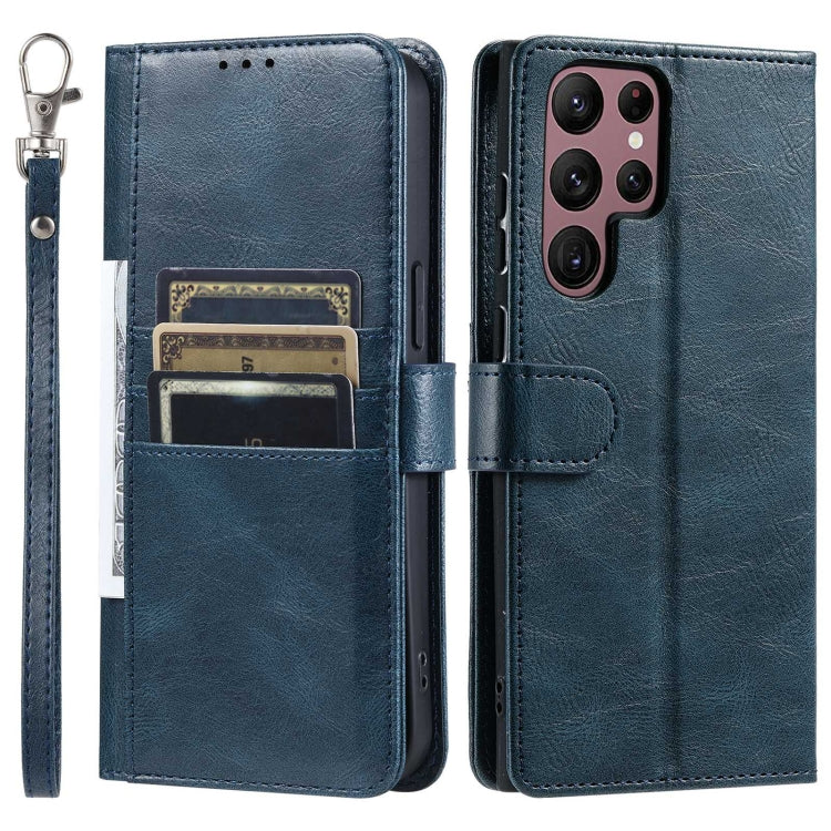 For Samsung Galaxy S22 Ultra 5G Simple 6-Card Wallet Leather Phone Case