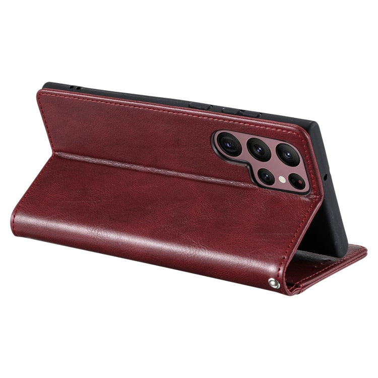 For Samsung Galaxy S22 Ultra 5G Simple 6-Card Wallet Leather Phone Case
