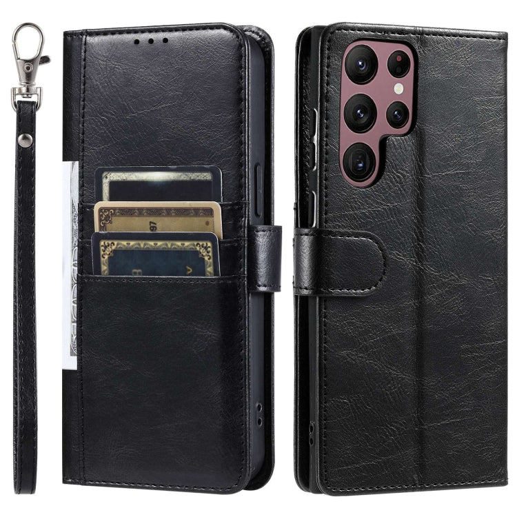 For Samsung Galaxy S22 Ultra 5G Simple 6-Card Wallet Leather Phone Case