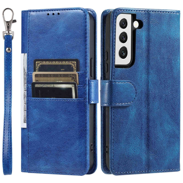 For Samsung Galaxy S22 5G Simple 6-Card Wallet Leather Phone Case