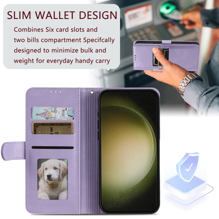 For Samsung Galaxy A55 5G Simple 6-Card Wallet Leather Phone Case
