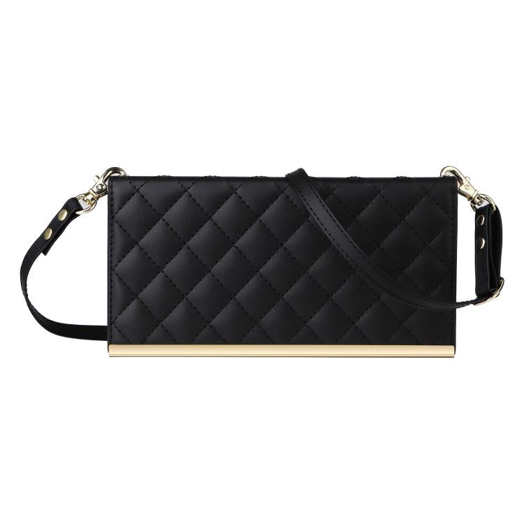For Samsung Galaxy S24 FE 5G Crossbody Rhombic Sucker Leather Phone Case