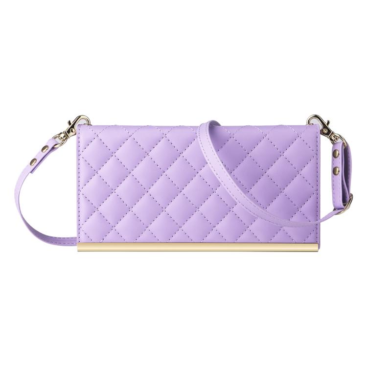 For Samsung Galaxy S24 FE 5G Crossbody Rhombic Sucker Leather Phone Case