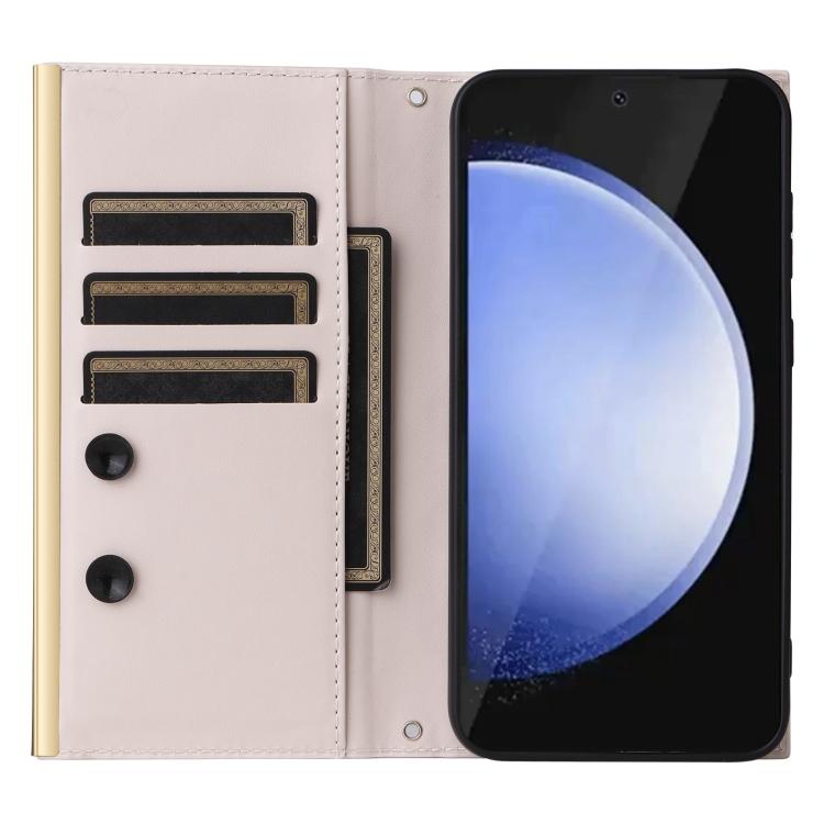 For Samsung Galaxy S25 FE 5G Crossbody Rhombic Sucker Leather Phone Case