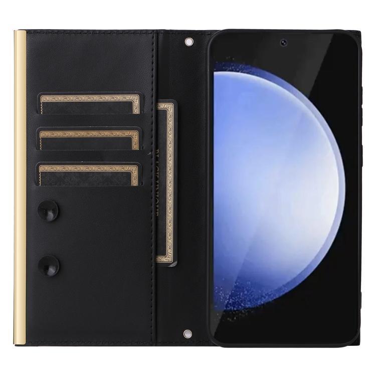 For Samsung Galaxy S25 FE 5G Crossbody Rhombic Sucker Leather Phone Case
