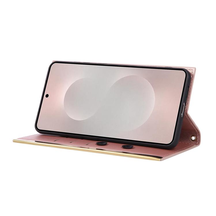 For Samsung Galaxy S25 Edge 5G Crossbody Rhombic Sucker Leather Phone Case
