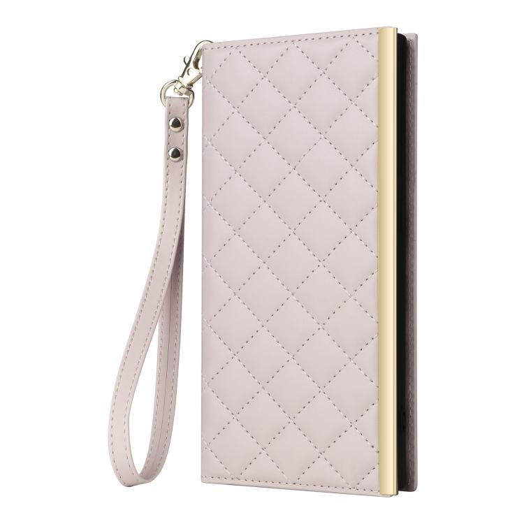 For Samsung Galaxy S26 Ultra 5G Crossbody Rhombic Sucker Leather Phone Case