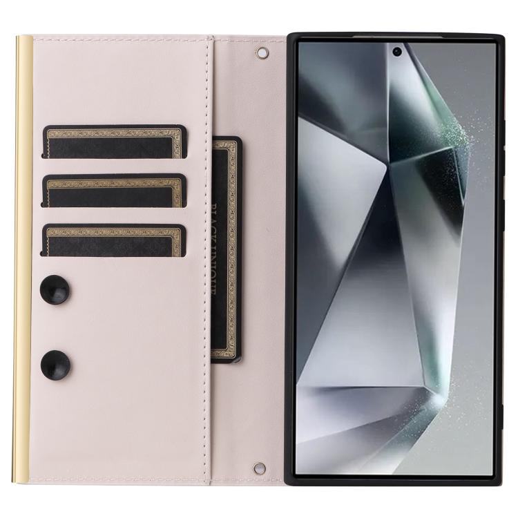 For Samsung Galaxy S26 Ultra 5G Crossbody Rhombic Sucker Leather Phone Case