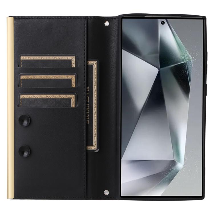 For Samsung Galaxy S26 Ultra 5G Crossbody Rhombic Sucker Leather Phone Case