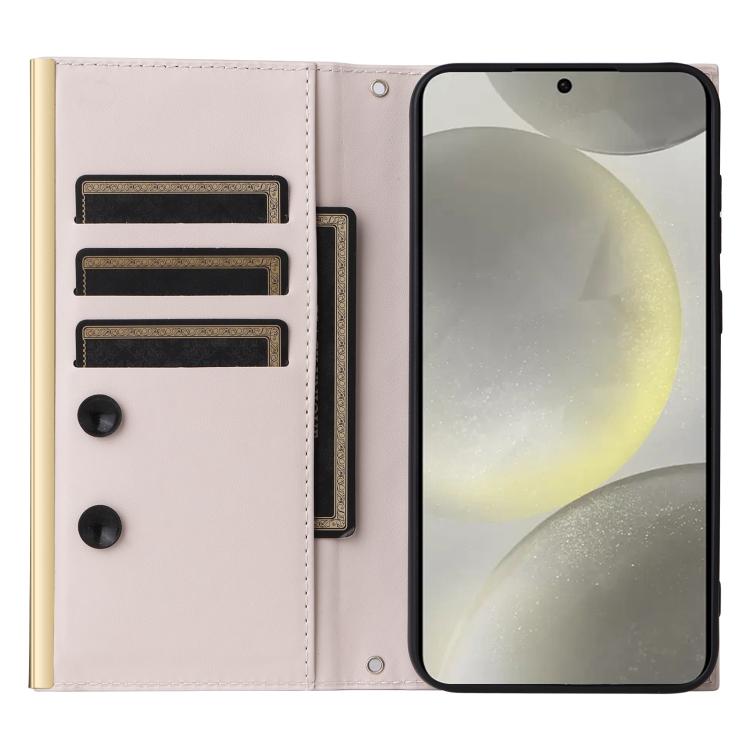 For Samsung Galaxy S26 5G Crossbody Rhombic Sucker Leather Phone Case