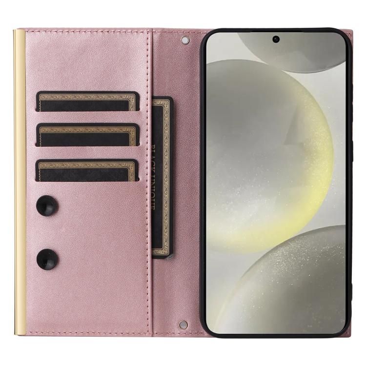 For Samsung Galaxy S26 5G Crossbody Rhombic Sucker Leather Phone Case