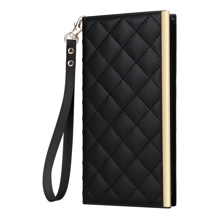 For Samsung Galaxy S26 5G Crossbody Rhombic Sucker Leather Phone Case
