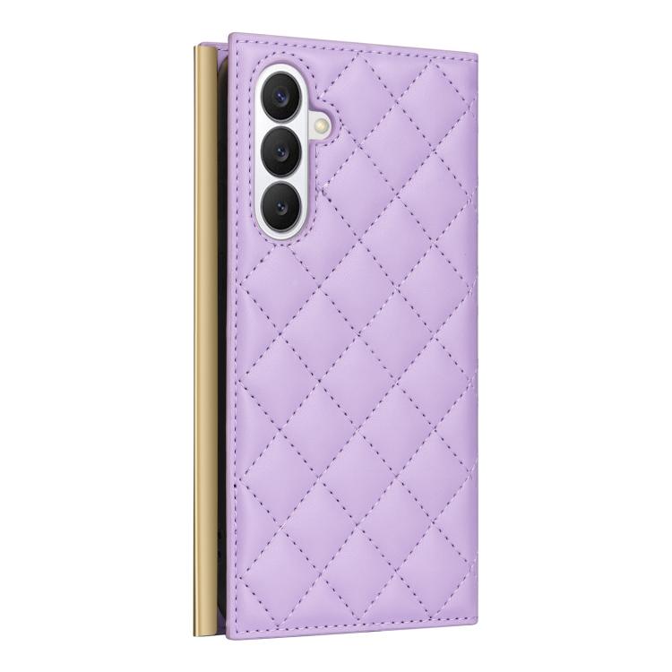 For Samsung Galaxy S26 5G Crossbody Rhombic Sucker Leather Phone Case
