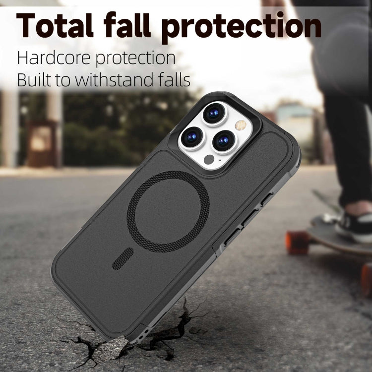 For iPhone 16 Pro RedPepper Armor Magsafe PC Hybrid TPU Phone Case - Black