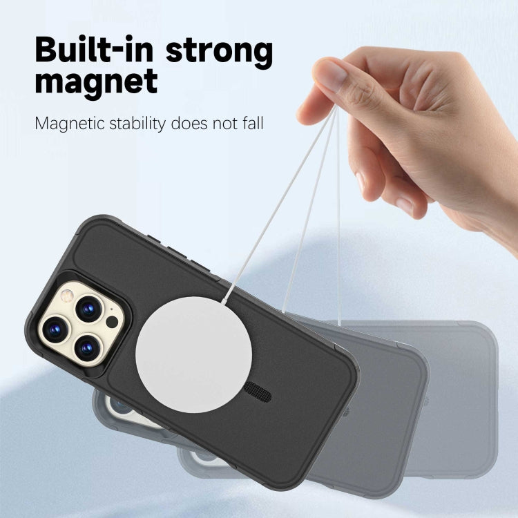 For iPhone 16 Pro Max RedPepper Armor Magsafe PC Hybrid TPU Phone Case - Black