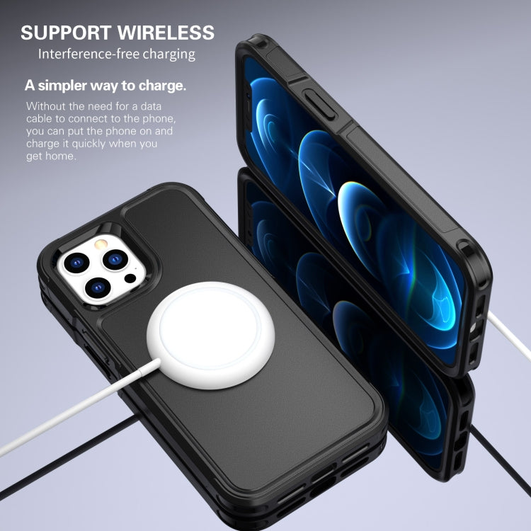 For iPhone 12 Pro Max RedPepper Armor Magsafe PC Hybrid TPU Phone Case - Black