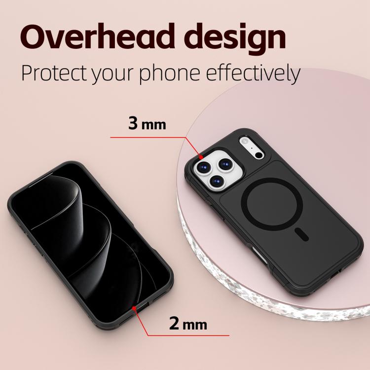 For iPhone 17 Pro Max RedPepper Armor Magsafe PC Hybrid TPU Phone Case - Black