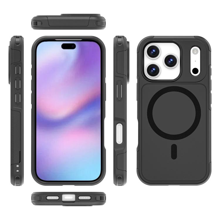 For iPhone 17 Pro RedPepper Armor Magsafe PC Hybrid TPU Phone Case - Black