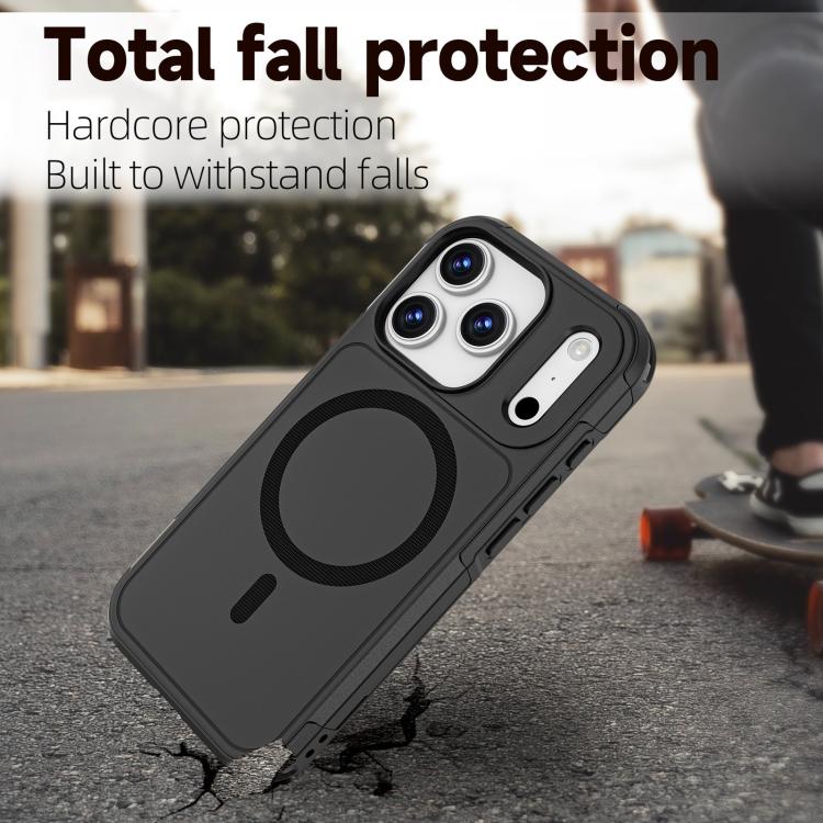 For iPhone 17 Pro RedPepper Armor Magsafe PC Hybrid TPU Phone Case - Black