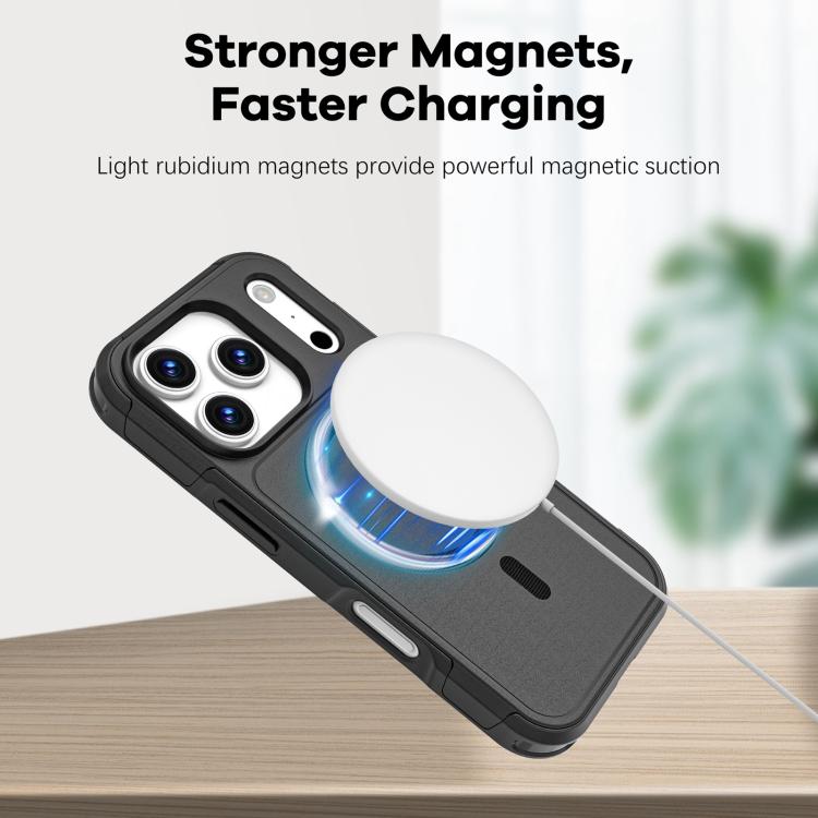 For iPhone 17 Pro RedPepper Armor Magsafe PC Hybrid TPU Phone Case - Black