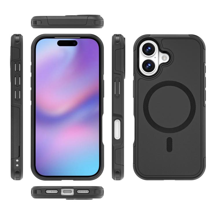 For iPhone 17 RedPepper Armor Magsafe PC Hybrid TPU Phone Case - Black