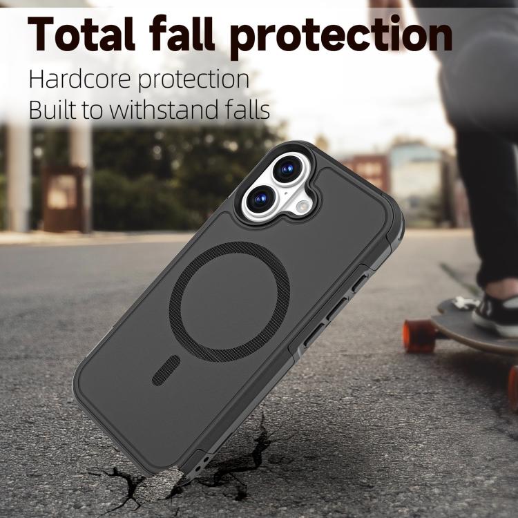 For iPhone 17 RedPepper Armor Magsafe PC Hybrid TPU Phone Case - Black