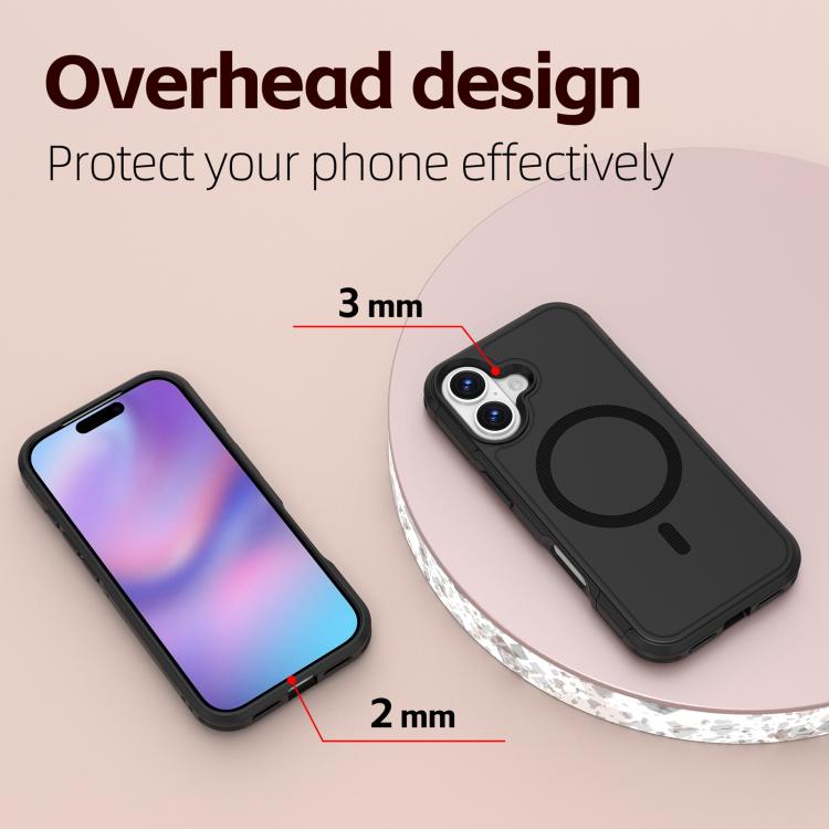 For iPhone 17 RedPepper Armor Magsafe PC Hybrid TPU Phone Case - Black