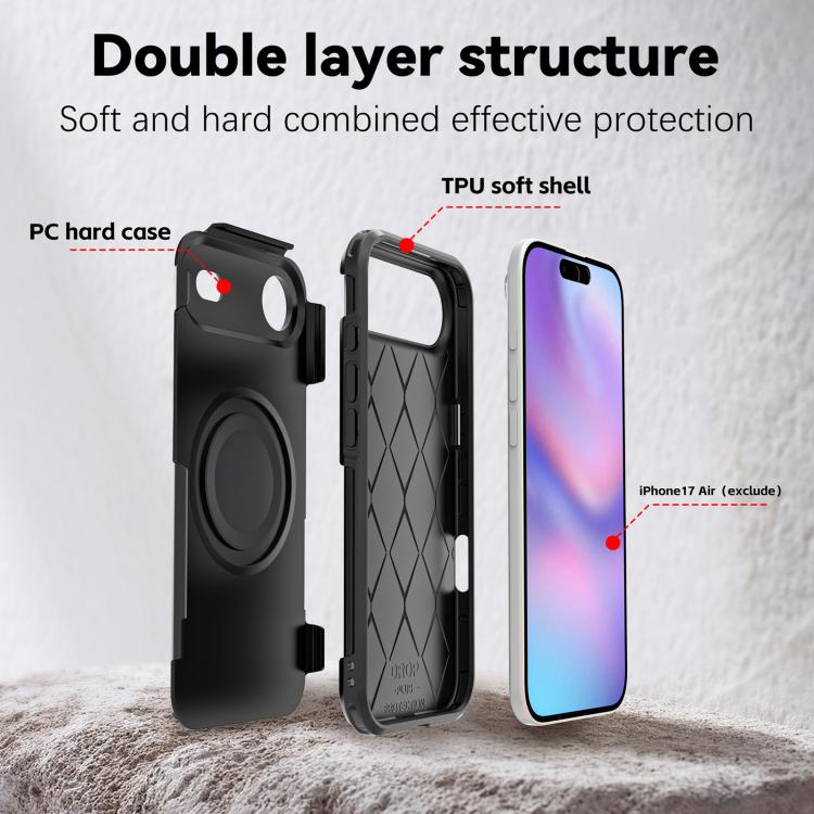 For iPhone Air RedPepper Armor Magsafe PC Hybrid TPU Phone Case - Black