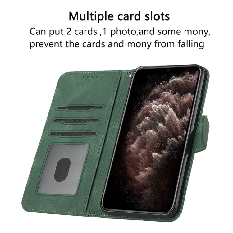 For Sharp Aquos wish5 Cubic Skin Feel Flip Leather Phone Case