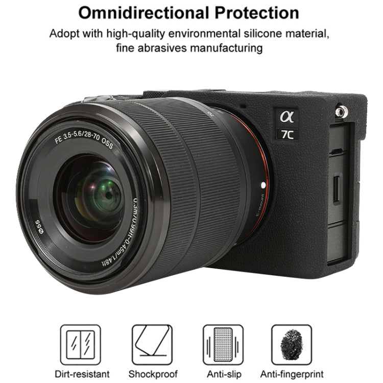 For Sony ILCE-7CM2 / A7C II / A7CR Litchi Texture Soft Silicone Protective Case