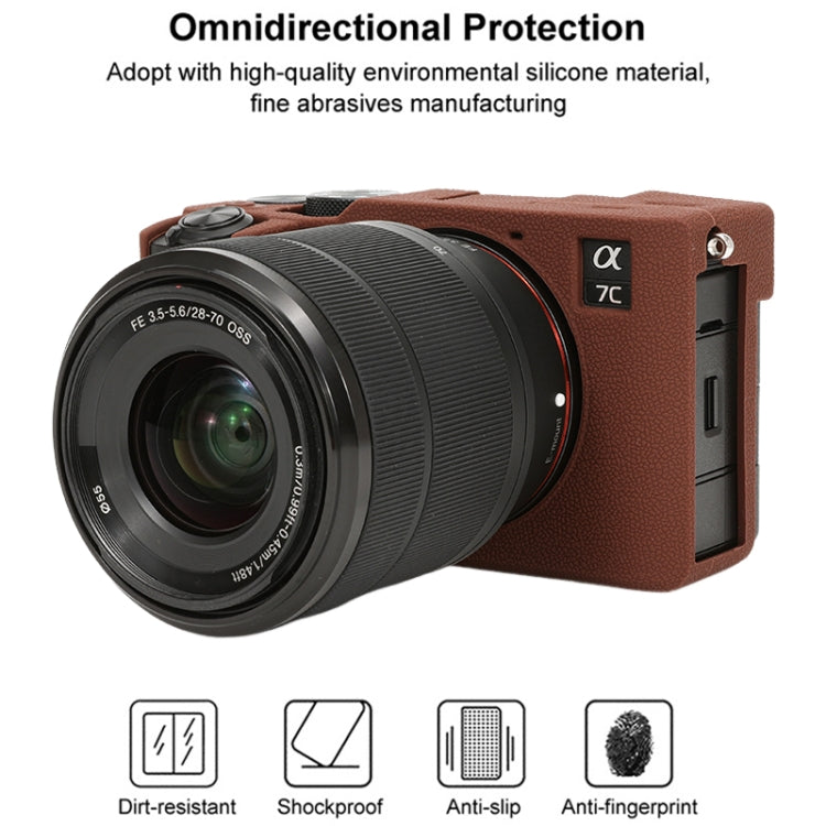 For Sony ILCE-7CM2 / A7C II / A7CR Litchi Texture Soft Silicone Protective Case