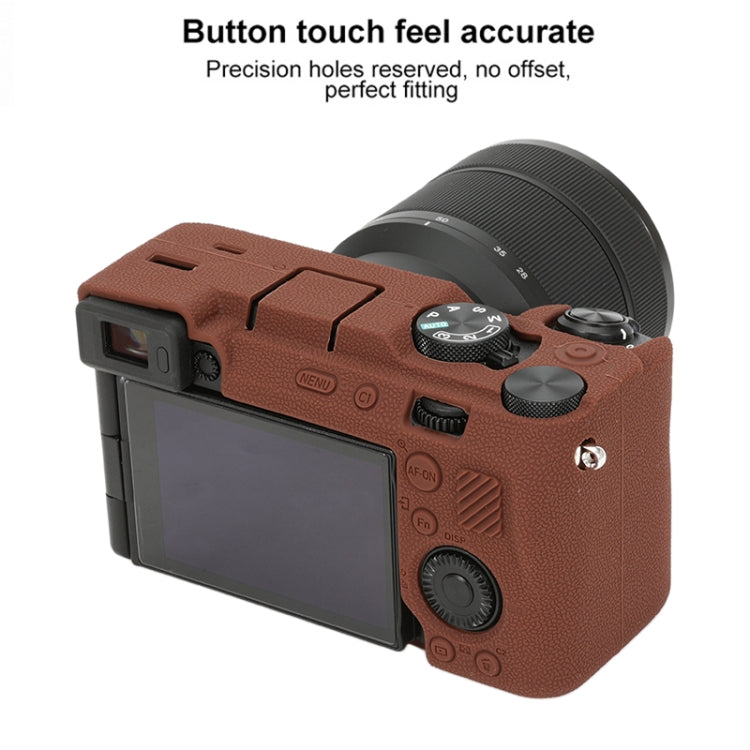 For Sony ILCE-7CM2 / A7C II / A7CR Litchi Texture Soft Silicone Protective Case