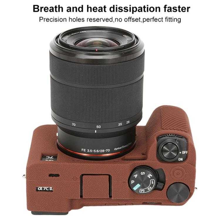 For Sony ILCE-7CM2 / A7C II / A7CR Litchi Texture Soft Silicone Protective Case