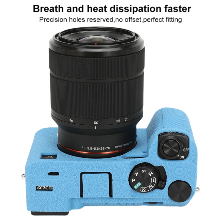 For Sony ILCE-7CM2 / A7C II / A7CR Litchi Texture Soft Silicone Protective Case