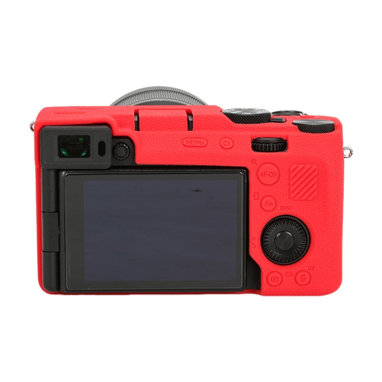 For Sony ILCE-7CM2 / A7C II / A7CR Litchi Texture Soft Silicone Protective Case