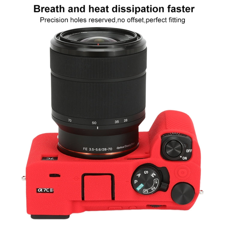For Sony ILCE-7CM2 / A7C II / A7CR Litchi Texture Soft Silicone Protective Case