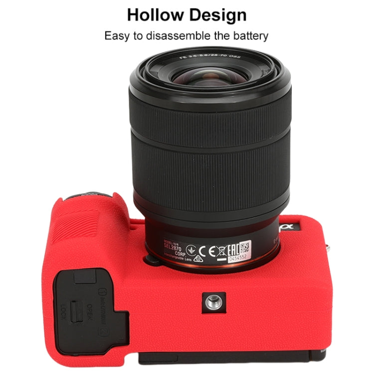 For Sony ILCE-7CM2 / A7C II / A7CR Litchi Texture Soft Silicone Protective Case