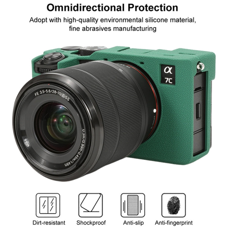 For Sony ILCE-7CM2 / A7C II / A7CR Litchi Texture Soft Silicone Protective Case