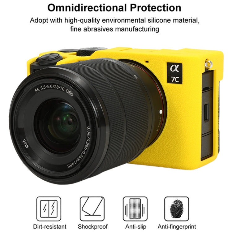 For Sony ILCE-7CM2 / A7C II / A7CR Litchi Texture Soft Silicone Protective Case