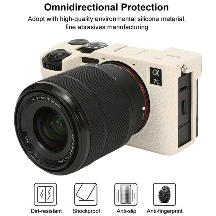 For Sony ILCE-7CM2 / A7C II / A7CR Litchi Texture Soft Silicone Protective Case