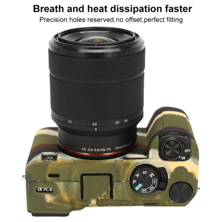 For Sony ILCE-7CM2 / A7C II / A7CR Litchi Texture Soft Silicone Protective Case