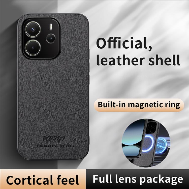 For Redmi Note 14 4G 163.25mm HUIYI Leather Magnetic Phone Case
