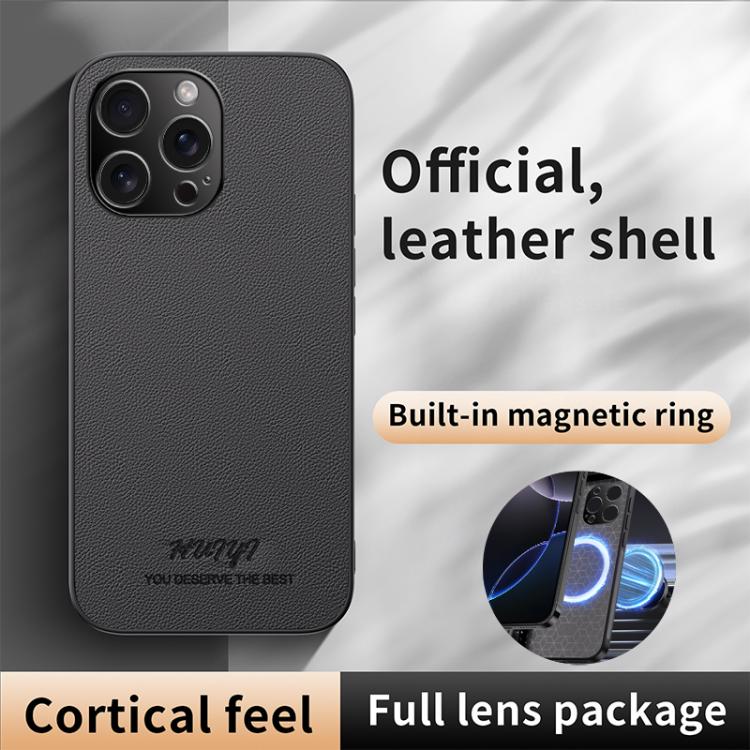 For iPhone 16 Pro Max HUIYI Leather Magnetic Phone Case
