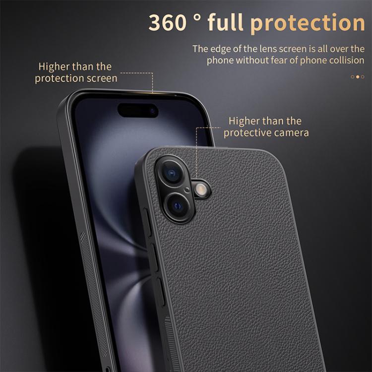For iPhone 16 Plus HUIYI Leather Magnetic Phone Case