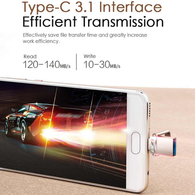 EAGET 64G USB 3.1 + USB-C Interface Metal Twister Flash U Disk, with Micro USB Adapter & Lanyard